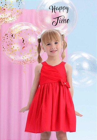 Vestido Infantil de Festa de Laço Vermelho da mon Sucré