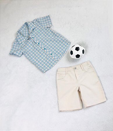 Conjunto Masculino Infantil com Camisa Xadrez da Pupi