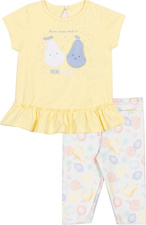Conjunto de Bebê com Legging e Batinha em Malha