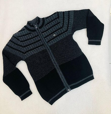 Blusa Infantil Masculina em Tricô Aberta duas Cores