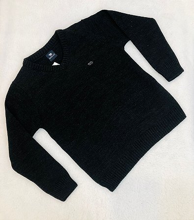 Blusa Infantil Masculina Tricô Fechada Gola V Lisa Cores