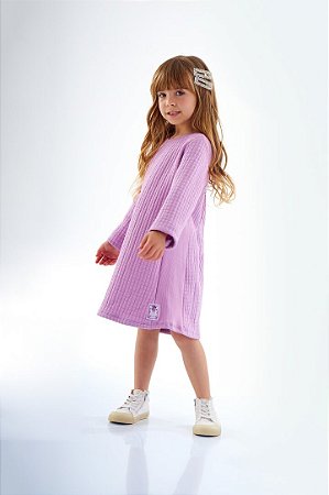 Vestido Infantil Casual Lilás em Matelasse da Up Baby