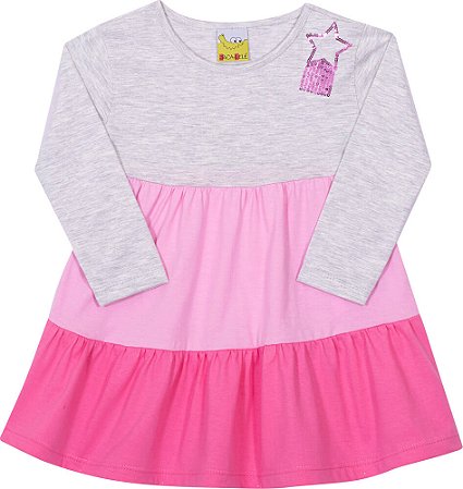 Vestido Infantil com Babados Três Marias Nini Bambini