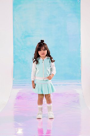 Conjunto Infantil Feminino Saia e Jaqueta da Gabriela Aquarela