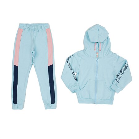 Conjunto Infantil de Frio Feminino em Molecotton com Capuz