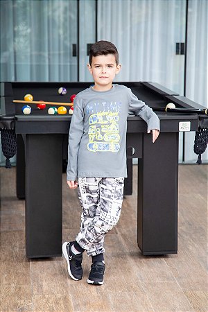 Camiseta Infantil de Manga Longa Malha da Have Fun