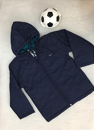 Jaqueta Infantil Masculina Impermeável duas Cores Capuz