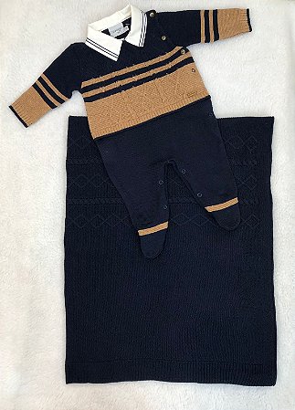 Kit de Maternidade Masculino Caramelo da Malharia Noruega