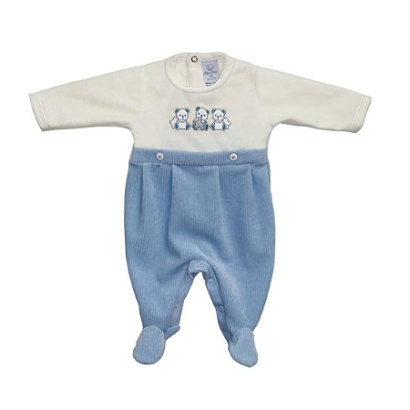 Macacão de Bebê Masculino Longo 3 Ursos Piu Piu