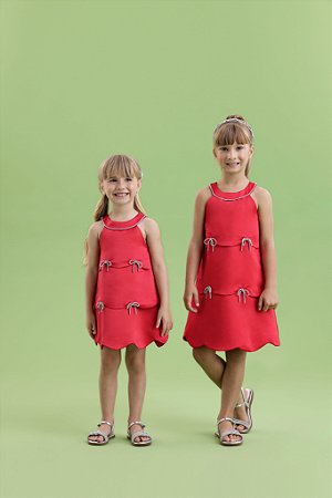 Vestido Infantil de Festa Vermelho Evase Petit Cherie