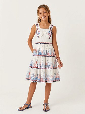Vestido Infantil de Festa Alça Larga Marinheiro Petit Cherie