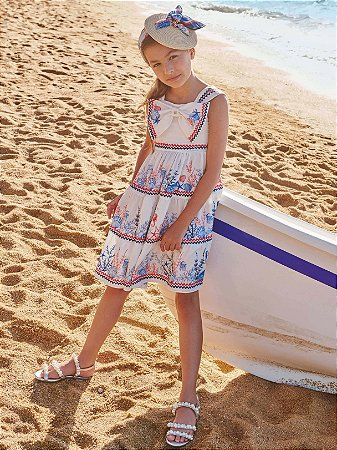 Vestido Infantil de Festa Alça Larga Marinheiro Petit Cherie