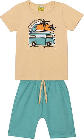 Conjunto de Infantil Masculino de Verão com Bermuda
