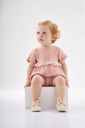 Conjunto de Bebê Feminino Moderninho 100% Algodão Up Baby
