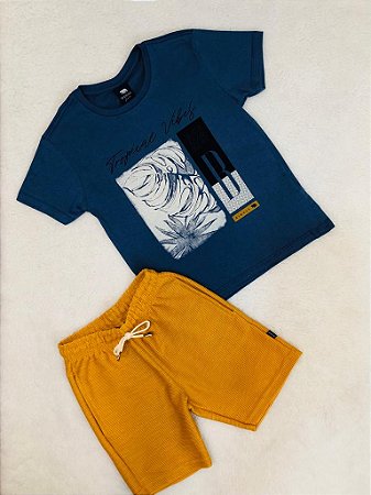 Conjunto Infantil Masculino com Bermuda Gorgorão