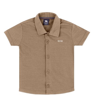 Camisa Infantil Masculina em Malha Trabalhada Bege