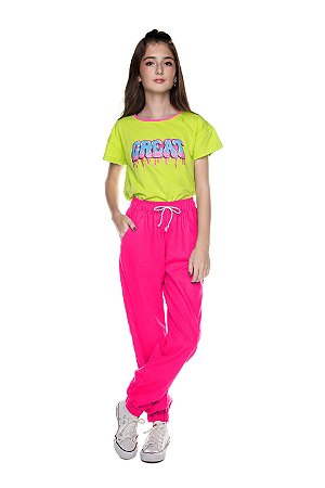 Calça Infantil Feminina Jeans Jogger Confort 2 Cores