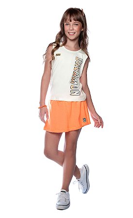 Shorts Saia Infantil Feminino Moletinho Have Fun