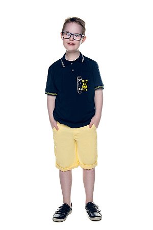 Conjunto Infantil Masculino de Verão com Bermuda Arrumadinho