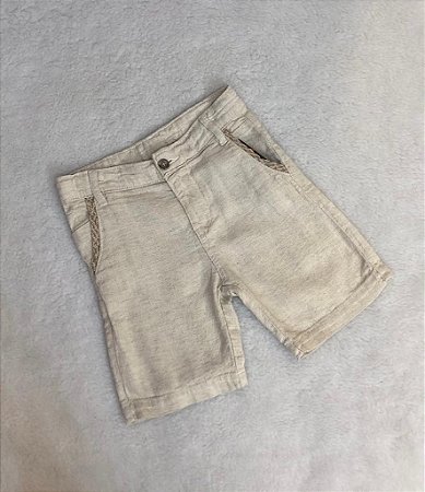 Bermuda Infantil Masculina em Linho Misto da Tocaia Kids