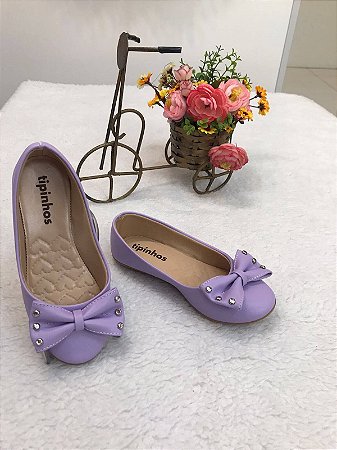 Sapatilha Infantil Lilás Laço na Frente da Ma & Me