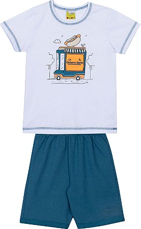 Conjunto de Infantil Masculino de Verão Cachorro Quente
