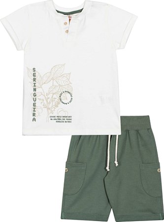Conjunto de Infantil Masculino de Verão Gola Padre