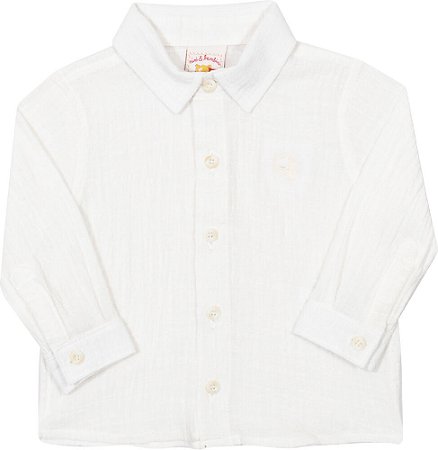 Camisa de Bebê e Infantil Social Masculina em Linho Misto