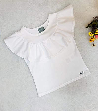 Blusa Infantil Feminina Branca Moderna da Quimby