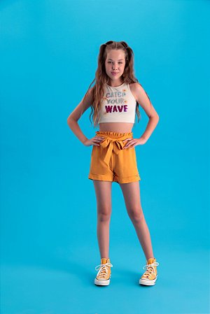 Conjunto Juvenil cropped e Shorts da Vanilla Cream