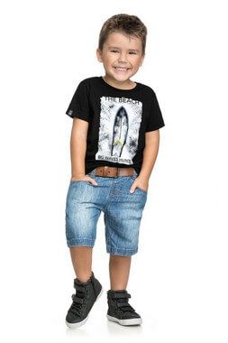 Camiseta Infantil Manga Curta Estampada da Quimby