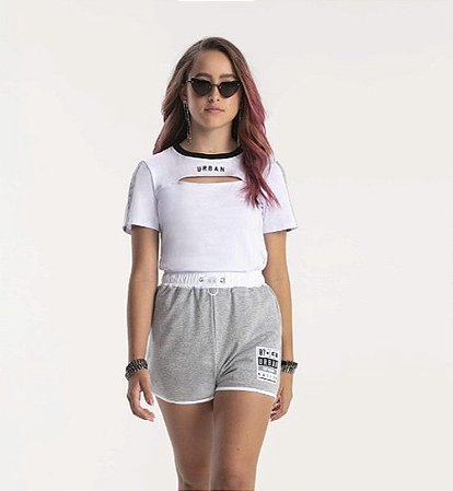 Conjunto Juvenil Feminino Branco com Shorts da BobbyLulu