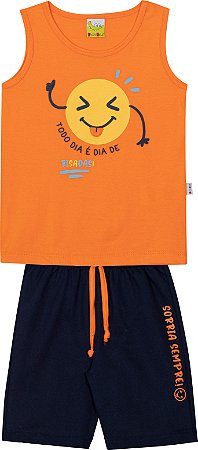 Conjunto de Infantil Masculino de Verão com Regata Smiles