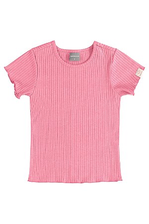 Blusa Infantil Feminina Malha Canelada 2 Cor Quimby