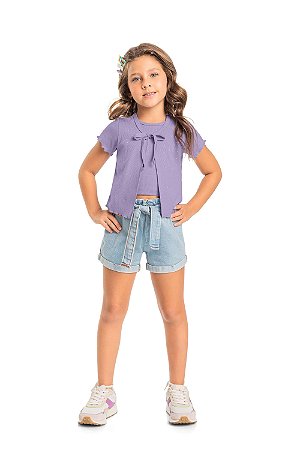 Blusa Infantil Feminina Imita Duas Peças Casaco da Quimby