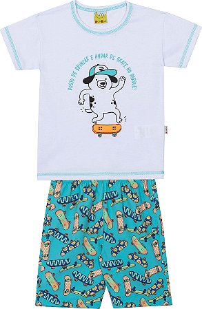 Conjunto de Infantil Masculino Bermuda Tactel Skate