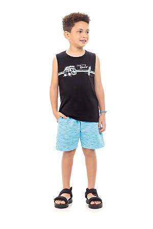 Conjunto Infantil Masculino Regata com Bermuda Fresquinha