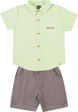 Conjunto Infantil Masculino com Camisa Linhão Misto