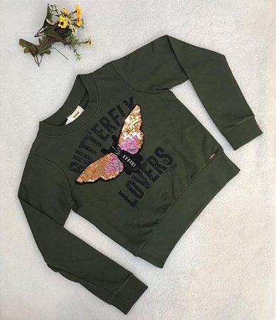 Blusa Infantil Molecotton Bordada com Libélula  da Animê