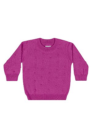 Blusa de Tricô de Bebê Pink Fechada da Quimby