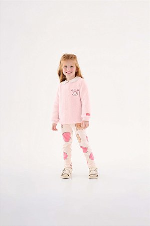 Conjunto Infantil Feminino Blusa Pelinho 2 Cores Up Baby