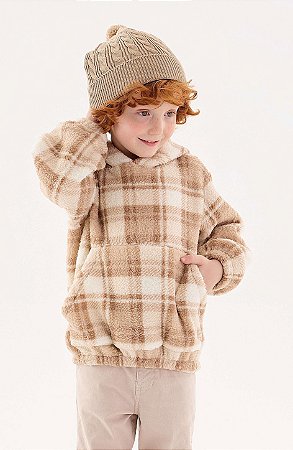 Blusa Infantil de Frio de Menino Fechada Xadrez de Soft Up Baby
