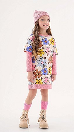 Vestido Infantil Casual Floral Molecotton da Up Baby