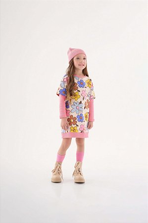 Vestido Infantil Casual Floral Molecotton da Up Baby
