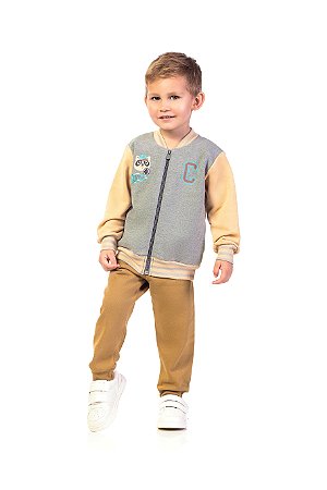 Conjunto Infantil de Frio Masculino Moletom Aberto com Zíper