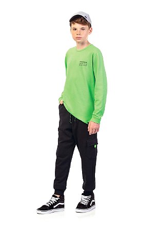 Camiseta Juvenil Masculina 100% algodão manga longa