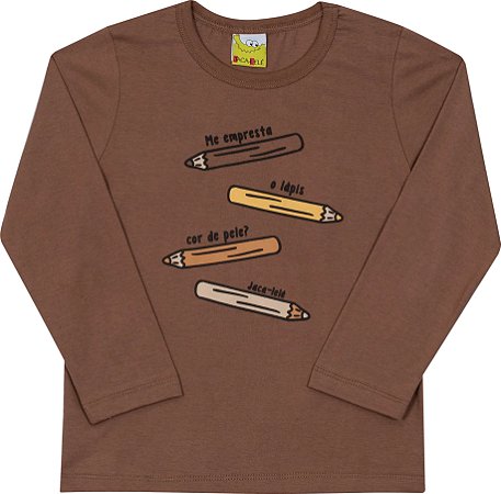 Camiseta Infantil de Frio Masculina Estampa de Lápis