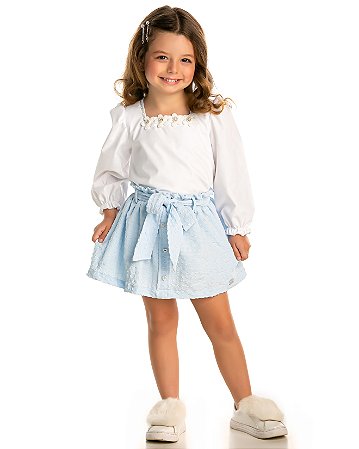 Conjunto Infantil Feminino Saia e Bata da Gabriela Aquarela