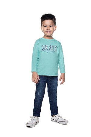 Camiseta Infantil Masculina Verde Claro da Have Fun