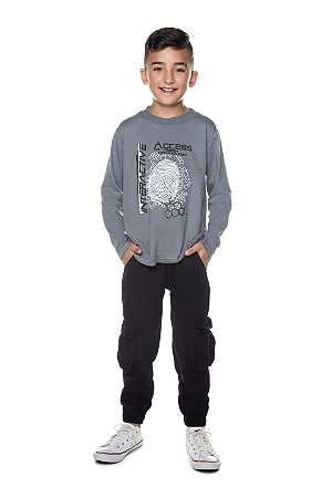 Camiseta Infantil Masculina Azul Claro Claro da Have Fun